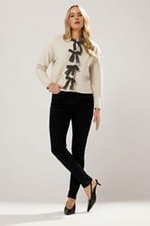 LTS Tall Cream Knitted Bow Front Cardigan | Long Tall Sally 2