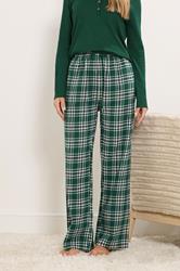 LTS Tall Green Cotton Check Pyjama Bottoms | Long Tall Sally 2
