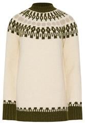 LTS Tall Ivory White & Green Fairisle Knitted Jumper | Long Tall Sally 5