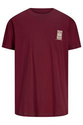 JACK & JONES Big & Tall Red Back Print T-Shirt | BadRhino 1