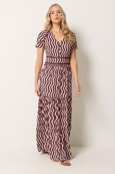 LTS Tall Women's Burgundy Red Swirl Print Maxi Dress | Long Tall Sally 1
