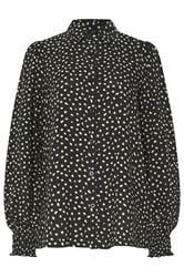 LTS Tall Black Spot Balloon Sleeve Shirt | Long Tall Sally 1