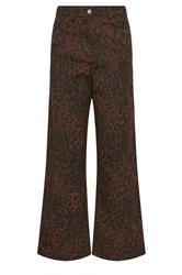 LTS Tall Chocolate Brown Leopard Print Wide Leg Jeans | Long Tall Sally 7