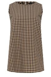LTS Tall Brown Gingham Print Vest Top