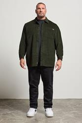 JACK & JONES Big & Tall Rosin Green Corduroy Overshirt | BadRhino 2