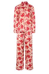 LTS Tall Women's Set Pink Floral Satin Button Shirt & Wide Leg Trousers | Long Tall Sally 6