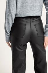 LTS Tall Black Faux Leather Wide Leg Trousers | Long Tall Sally 4
