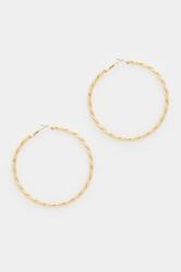 Gold Tone Twisted Large Hoop Earrings | Yours Clothing 3