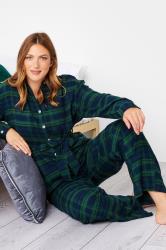 LTS Tall Women's Navy Blue & Green Woven Check Christmas Onesie | Long Tall Sally 2
