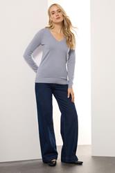 LTS Tall Light Blue Knit V-Neck Jumper | Long Tall Sally 2