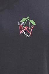 LTS Tall Women's Navy Blue 'Mon Cheri' Slogan Pyjama Set | Long Tall Sally 4