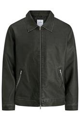JACK & JONES Big & Tall Black Biker Jacket | BadRhino 1