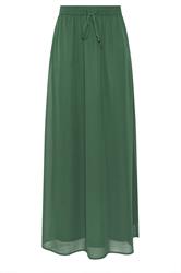LTS Tall Forest Green Tie Waist Maxi Skirt