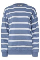 LTS Tall Light Blue Stripe Print Crew Neck Sweatshirt | Long Tall Sally 6