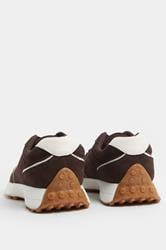 Chocolate Brown Faux Suede Runner Trainers In Extra Wide EEE Fit | Yours Clothing 4