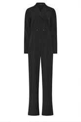 LTS Tall Black Open Collar Wide Leg Jumpsuit | Long Tall Sally 1