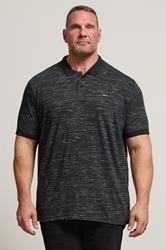 BadRhino Big & Tall Black Marl Polo Shirt | BadRhino 2