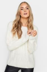 LTS Tall White Chunky Cable Knit Jumper | Long Tall Sally 4