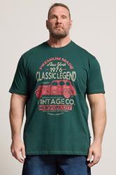 KAM Big & Tall Green Classic Legends Print T-Shirt | BadRhino 3
