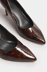 LTS Brown Tortoise Pointed Court Heel In Standard Fit | Long Tall Sally 5