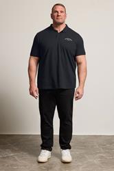 JACK & JONES Big & Tall Black Archive Polo Shirt | BadRhino 2