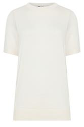 LTS Tall Ivory White Short Sleeve Knit Jumper