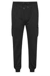 D555 Big & Tall Black Cargo Cuffed Joggers | BadRhino 4