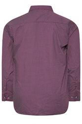 KAM Big & Tall Navy Blue Long Sleeve Gingham Shirt | BadRhino 4