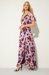 LTS Tall Women's Pink Floral Mesh Wrap Maxi Dress | Long Tall Sally 3