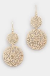 Gold Tone Double Filigree Drop Earrings | Yours Clothing 2