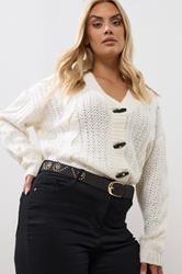 Black Faux Suede Stud Detail Belt | Yours Clothing 2