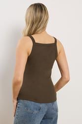 LTS Tall 2 PACK Women's Navy Blue & Brown High Neck Vest Tops | Long Tall Sally 5