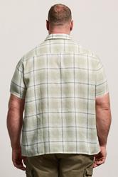 BadRhino Big & Tall Green Textured Check Print Shirt | BadRhino 5