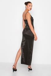 LTS Tall Black Maxi Diamante Spilt Slip Dress | Long Tall Sally 3