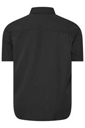 JACK & JONES Big & Tall Black Stripe Texture Resort Shirt | BadRhino 2