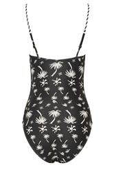 LTS Tall Women's Black Palm Print Swimsuit | Long Tall Sally 3