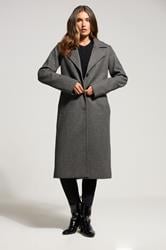 LTS Tall Charcoal Grey Formal Midi City Coat | Long Tall Sally 2