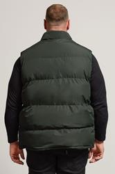 BadRhino Big & Tall Dark Green Zip Through Gilet | BadRhino 3