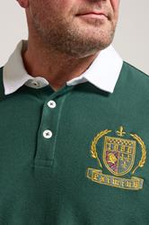 BadRhino Big & Tall Green Long Sleeve Embroidered Rugby Polo Shirt | BadRhino 4
