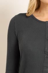 LTS Tall Women's Charcoal Grey Ribbed Cardigan | Long Tall Sally 5