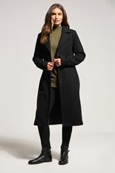 LTS Tall Black Formal Midi City Coat | Long Tall Sally 2