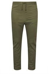 BadRhino Big & Tall Olive Green Elasticated Waist Chinos