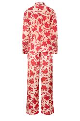 LTS Tall Women's Set Pink Floral Satin Button Shirt & Wide Leg Trousers | Long Tall Sally 7