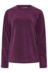 LTS Tall Women's Burgundy Red Fleece Lounge Top | Long Tall Sally 6