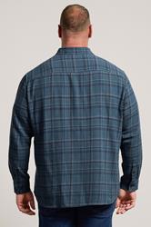 BadRhino Big & Tall Blue Check Long Sleeve Shirt | BadRhino 2