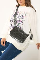 Khaki Green Quilted Cross Body Bag | Yours Clothing 1