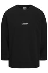 JACK & JONES Big & Tall Black JJ Studios Sweatshirt | BadRhino 3