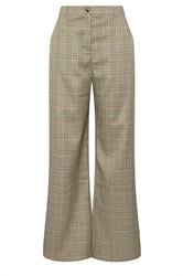 LTS Tall Beige Brown Check Wide Leg Trousers | Long Tall Sally 1