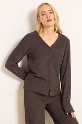 LTS Tall Women's Chocolate Brown Chenille Cardigan | Long Tall Sally 2