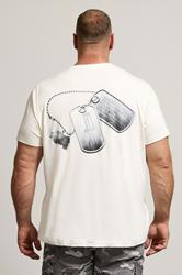 BadRhino Big & Tall Off-White Military Dog Tag Graphic T-Shirt | BadRhino 5